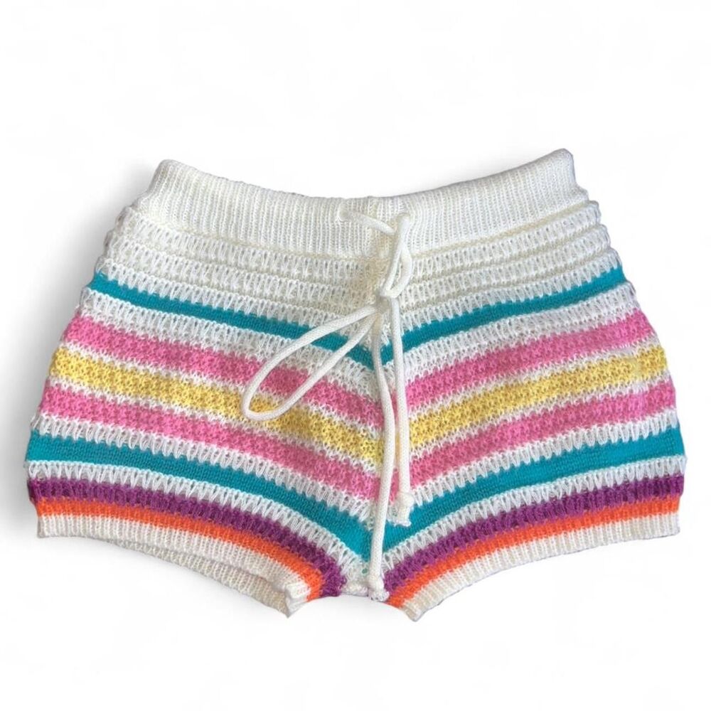 Multicolored Women's Crochet Knit Shorts SZ XS